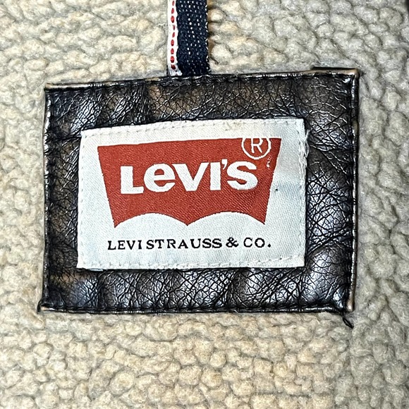 Levi's Mens Faux Leather Jacket with Sherpa Lining Brown Size Large - Picture 7 of 10